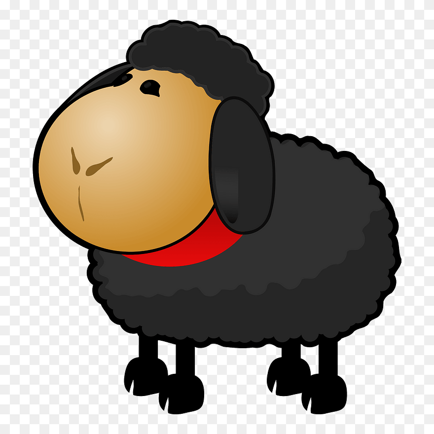 Funny Sheep Cartoon 11, Buy Clip Art - Black Sheep Clip Art - Png Download
