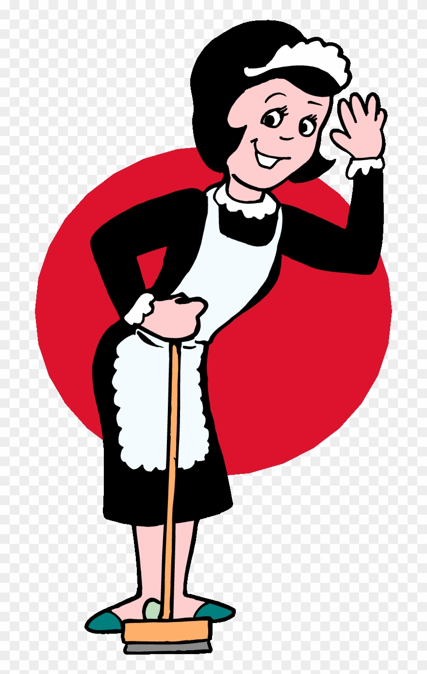 As If I Would Ever Want To Do All The Cleaning Myself - Animated Image Of Maid Clipart