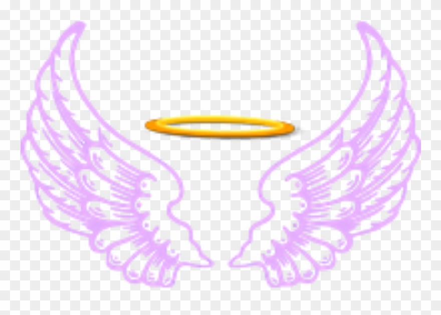 Ftestickers Fantasyart Angel Wings Halo Purple - Heart With Wings Cartoon Clipart