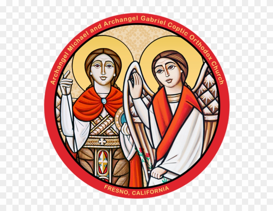 Archangels Michael & Archangel Gabriel Coptic Orthodox - Stained Glass Clipart