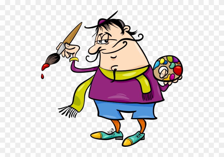 Clipart Komik Ressam - Painter Funny - Png Download