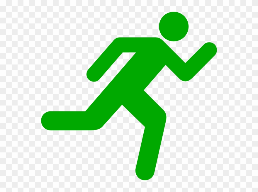 Green Running Icon On Transparent Background Clipart