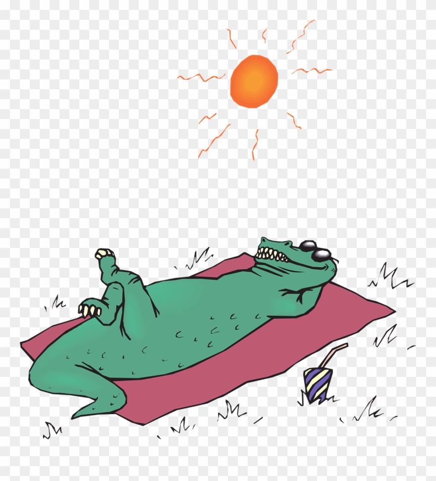 Springtime Leading Into Summertime And The Warmer Weather - Sunbathing Clip Art - Png Download
