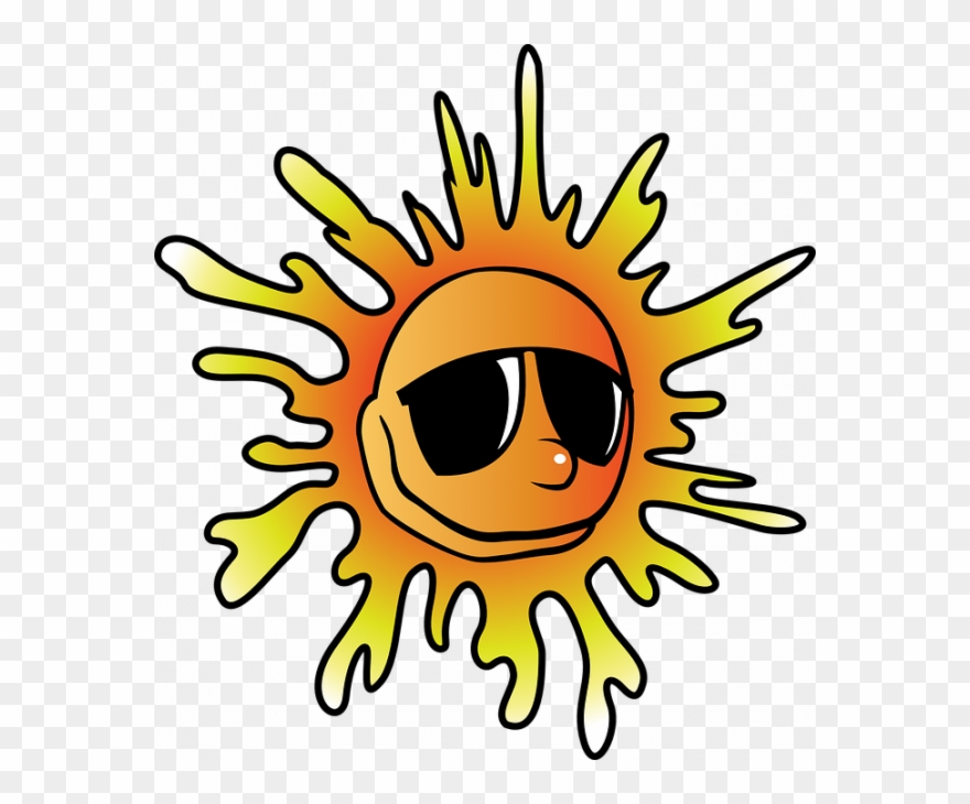 Summer Heat Safety - Sun Wearing Eclipse Glasses - Png Download
