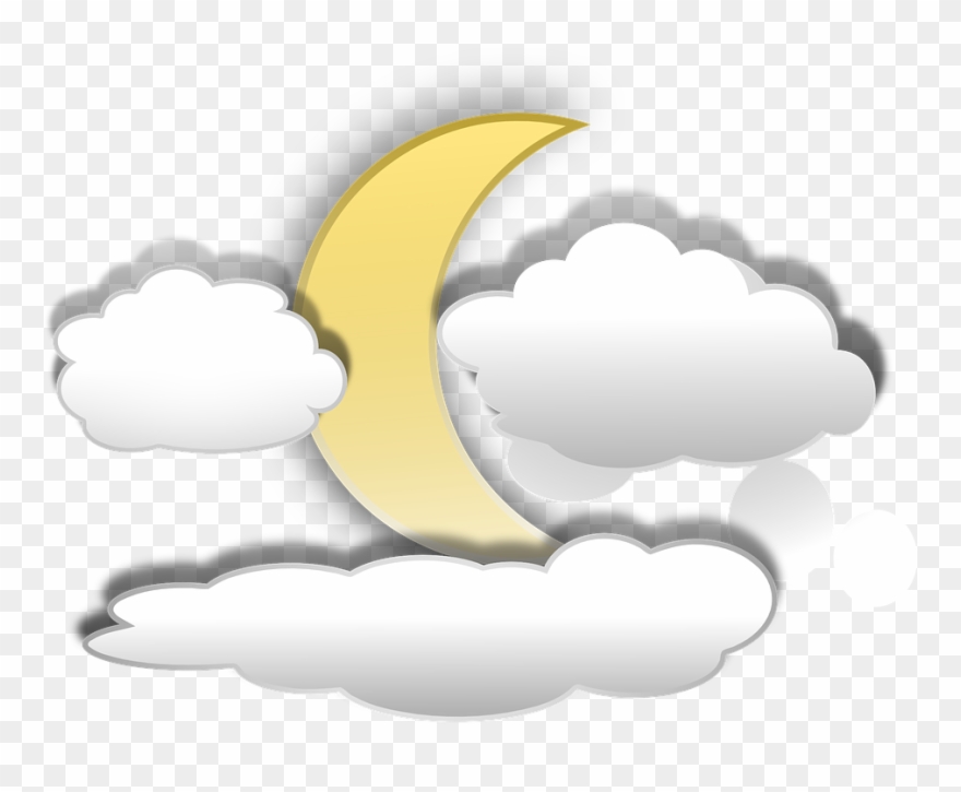 Cartoon Clouds 21, Buy Clip Art - Moon And Clouds Cartoon - Png Download