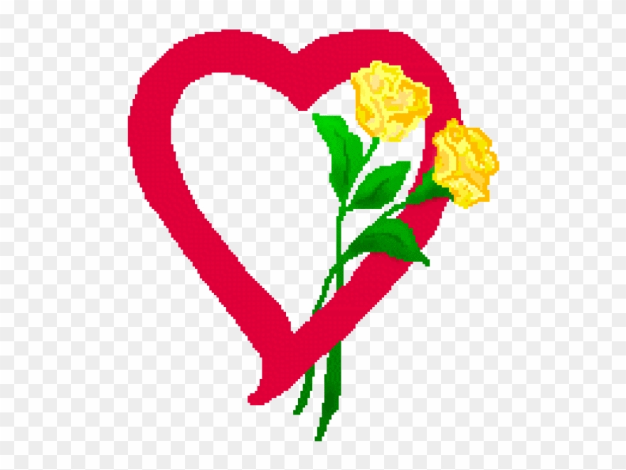 Graphics For Yellow Rose Heart Graphics - Yellow Rose Love Heart Clipart