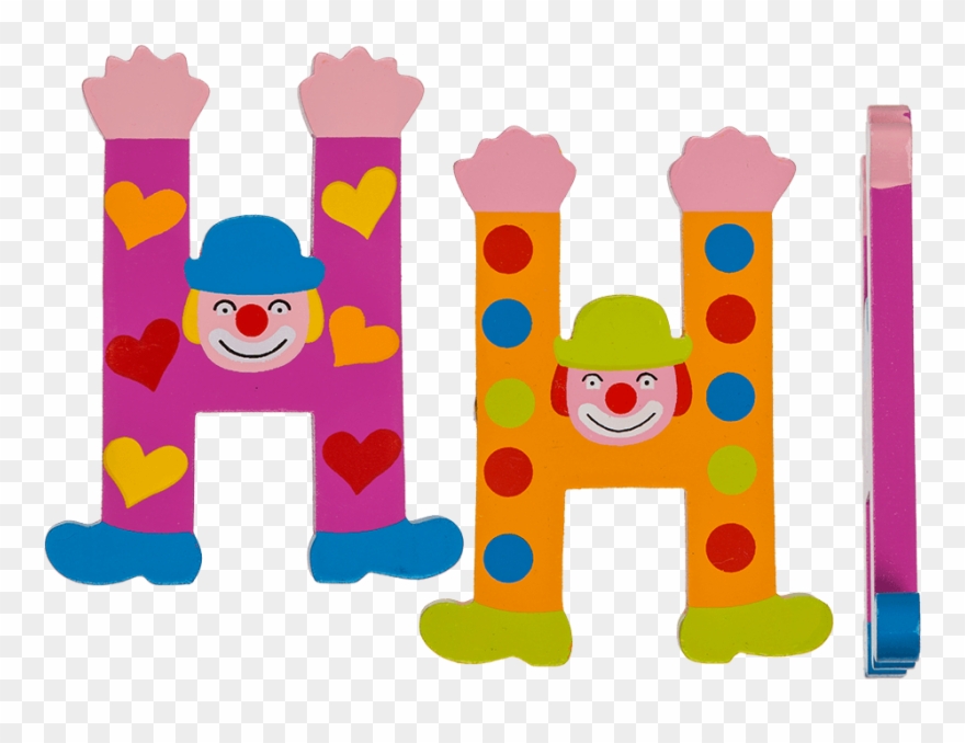 Tatiri Crazy Clown Letter H ((purple) Hearts) Clipart