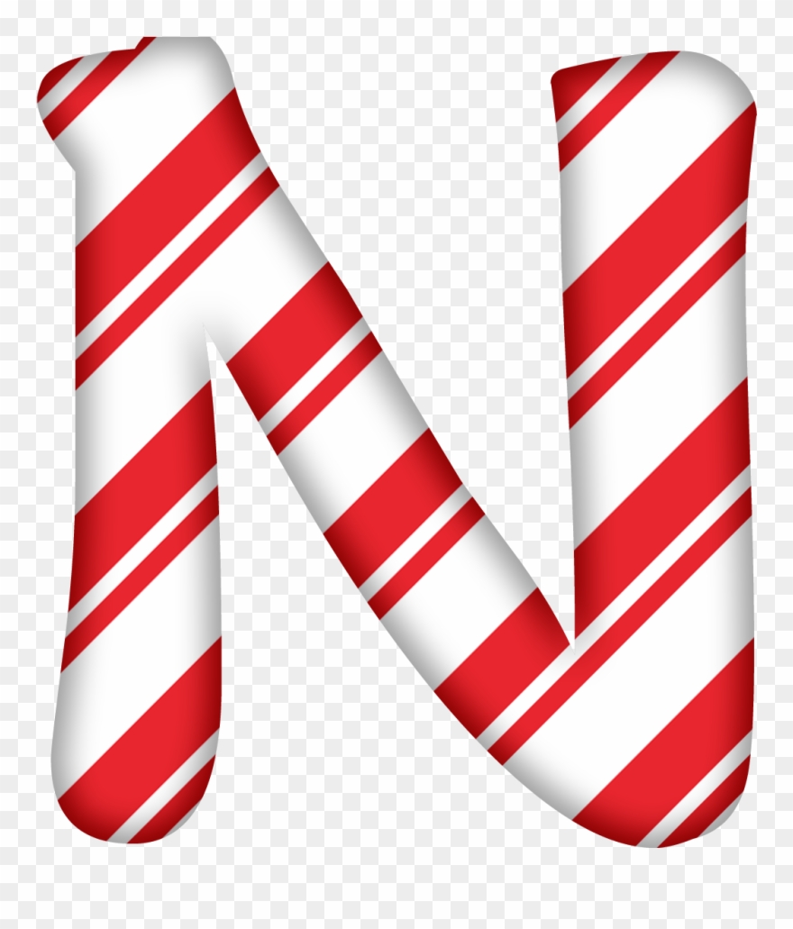 Candy Cane Lollipop Alphabet - Candy Cane Letter K Clipart