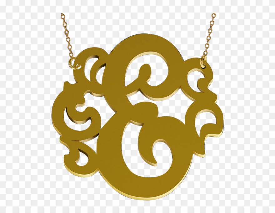 Monogrammed Initial Charms Necklace Opinj01e - Pendant Clipart