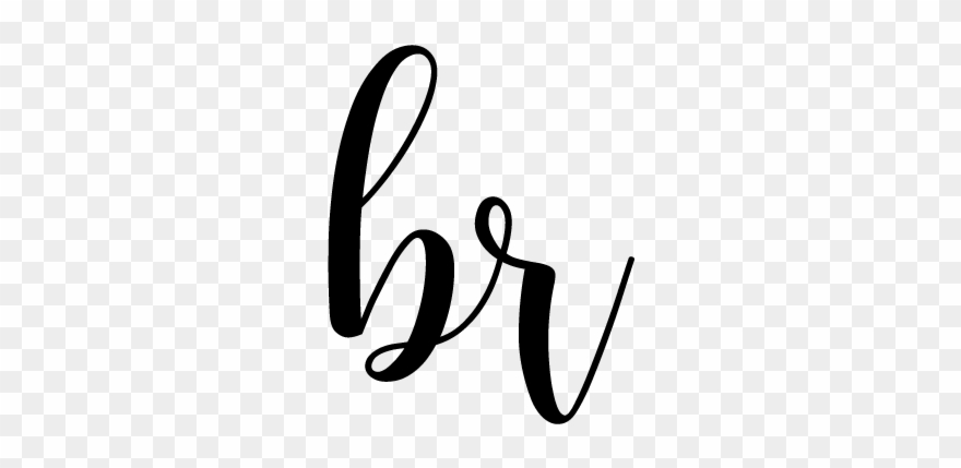 Br Initials Logo - Calligraphy Clipart
