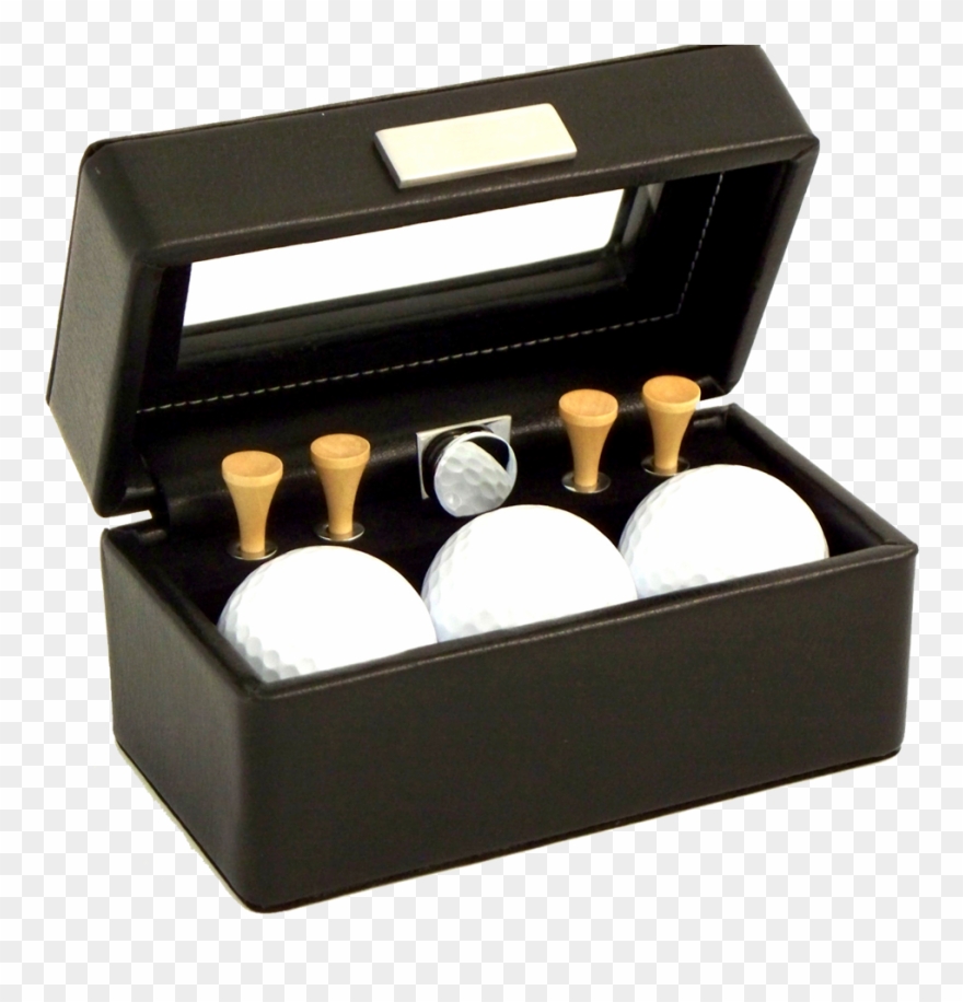 Golf - Leather Golf Accessories Set With Glass Top Display Clipart