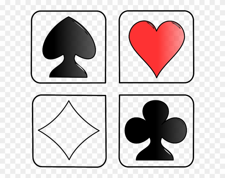 Playing Cards, Face, Hearts, Diamonds, Spades, Clubs - Karo Herz Pik Kreuz Reihenfolge Clipart