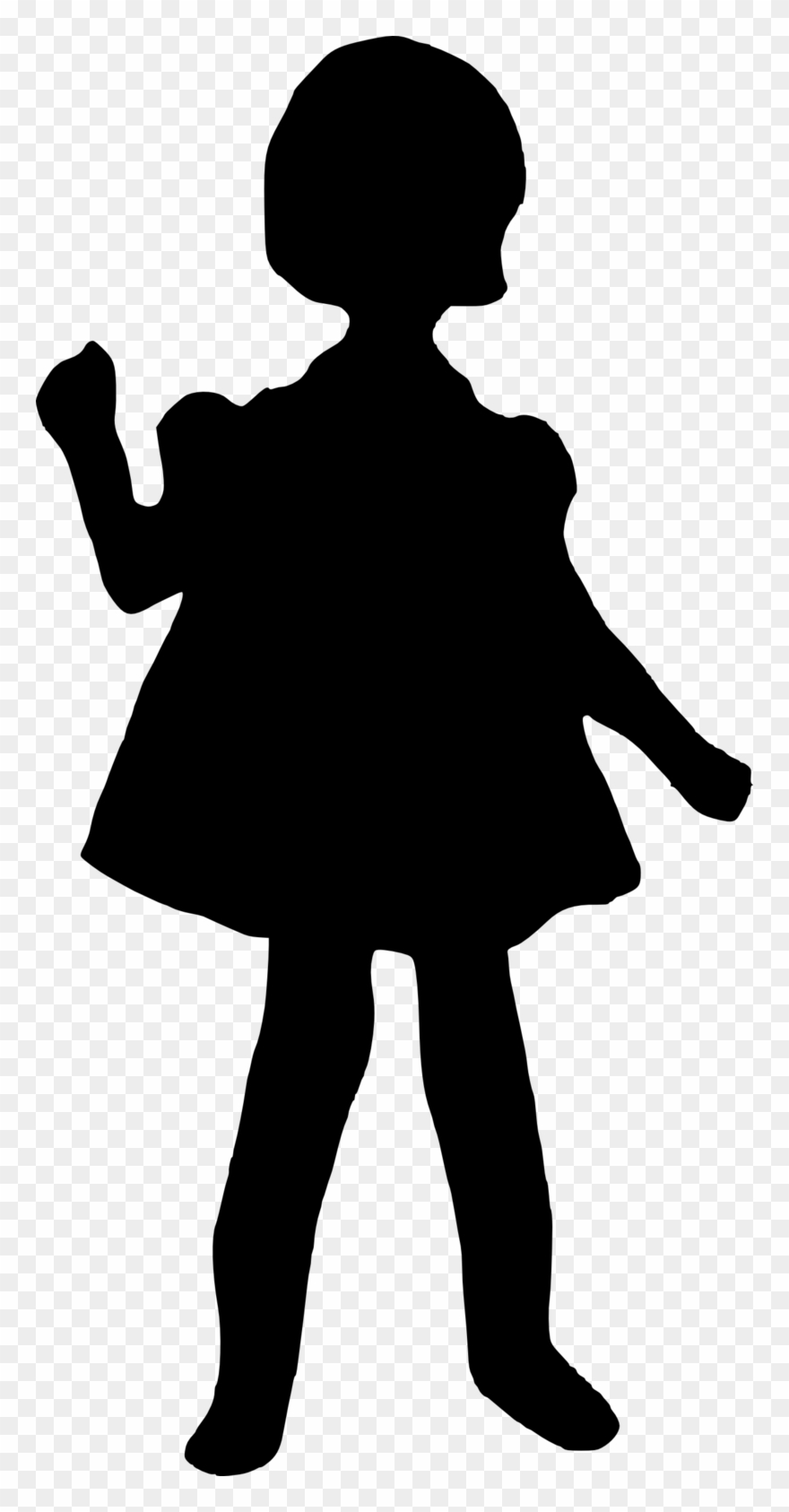 Girl Silhouette - Png Silhouettes Girl Playing Clipart