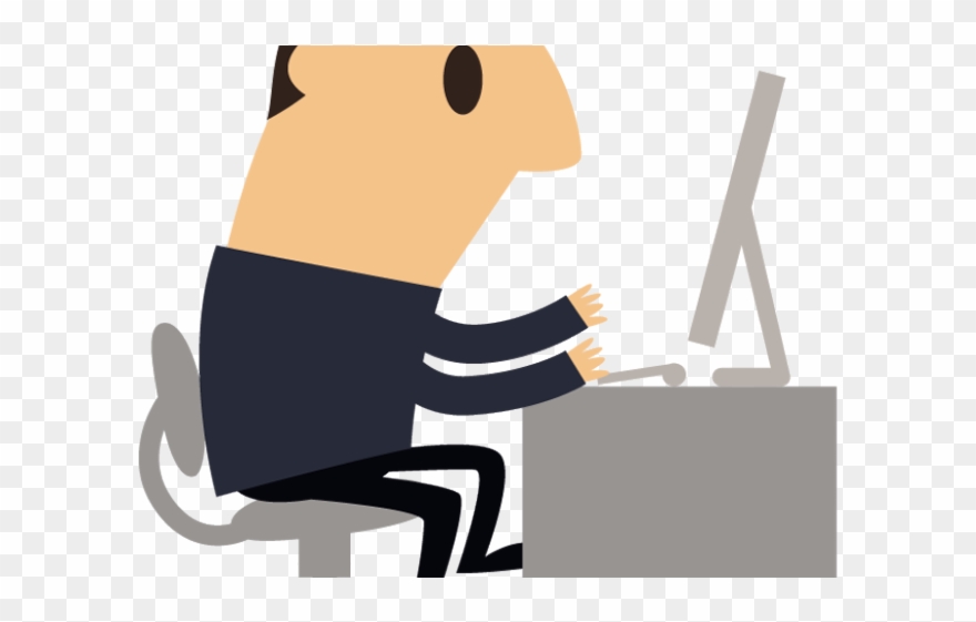 Businessman Clipart Computer - Trabajador En Dibujo Animado - Png Download