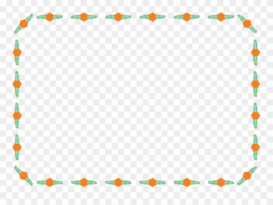 夏の花の飾り枠16-マリーゴールドイラスト Clipart