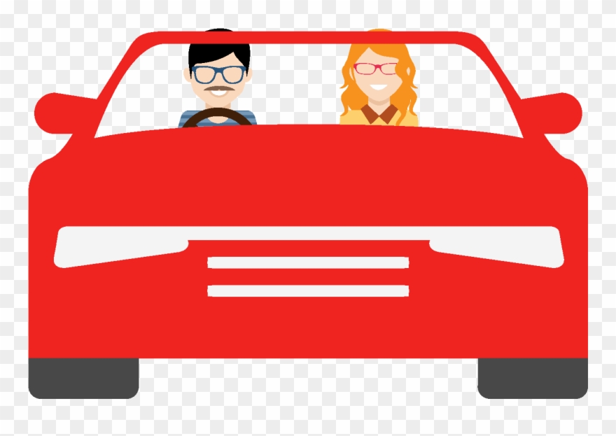 Élément De Voiture Rouge Conduite Dessiné À La Main - Vector Graphics Clipart