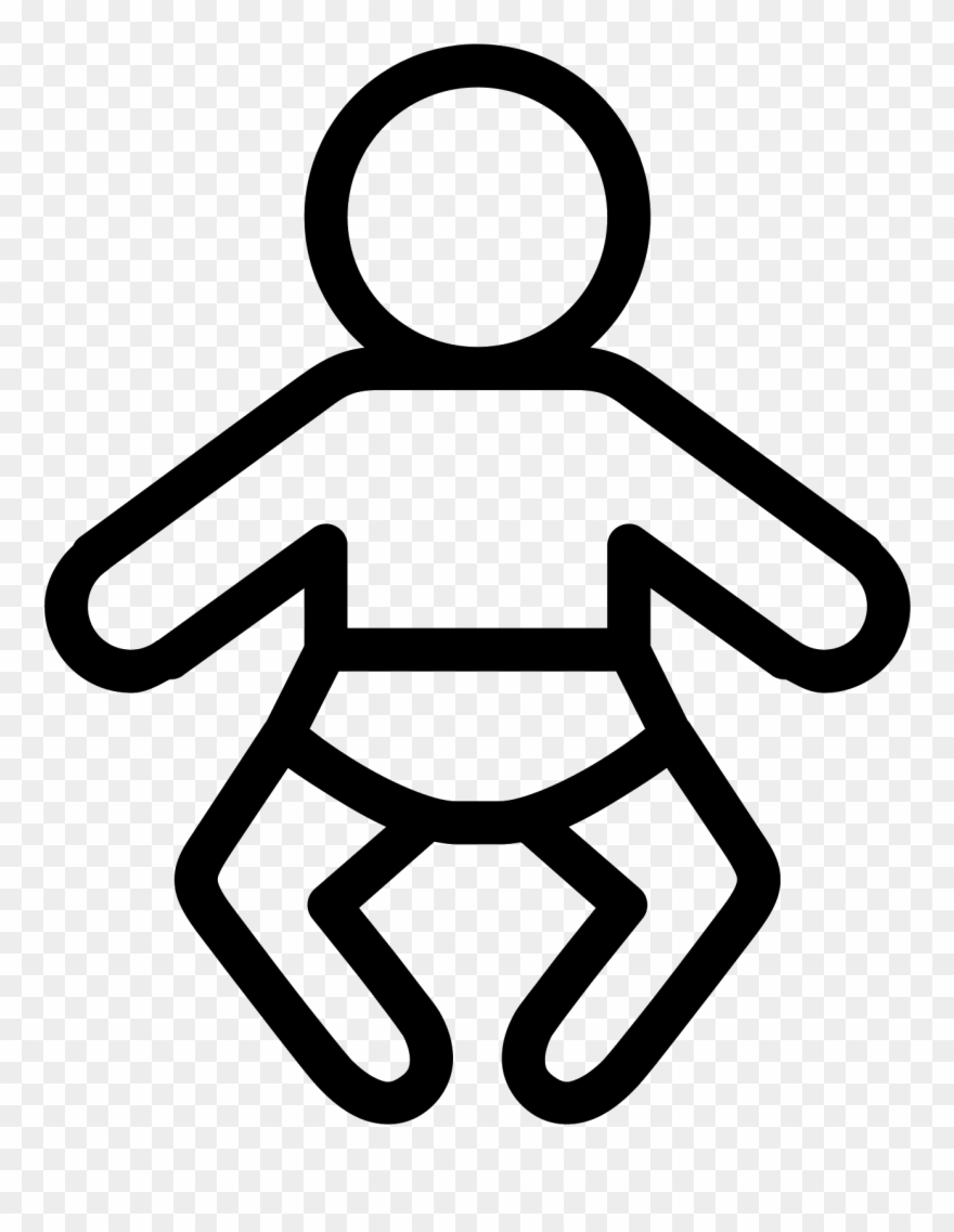 It Is A Icon Of A Baby Wearing A Diaper - White Baby Icon Png Clipart
