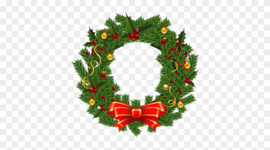 Plantes Guirlande Noël Sans Gratter - Christmas Wreath Emoji Png Clipart