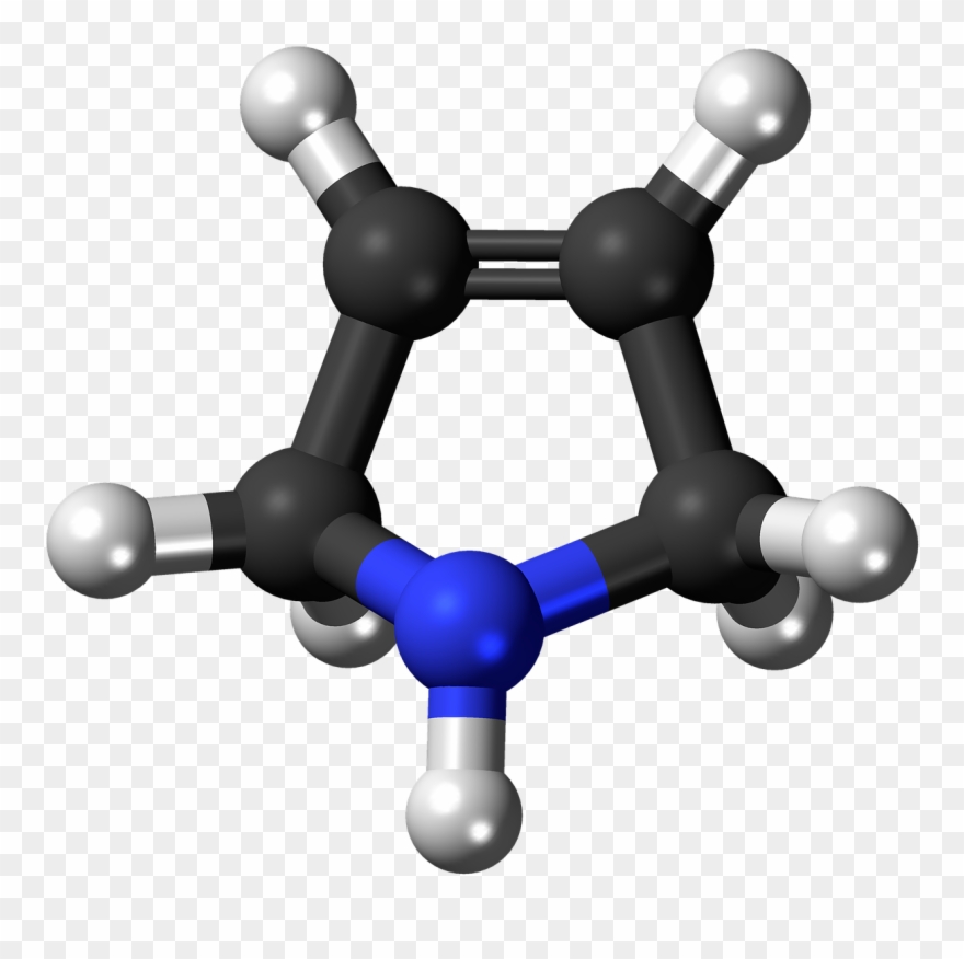 Pyrroline Molecule Chemistry Png Image - N Methyl Pyrrolidone Clipart
