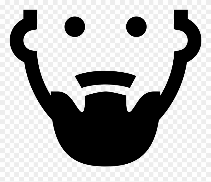 The Icon Is The Hairless Face Of A Cartoon Man - Chin Beard Symbol Png Clipart