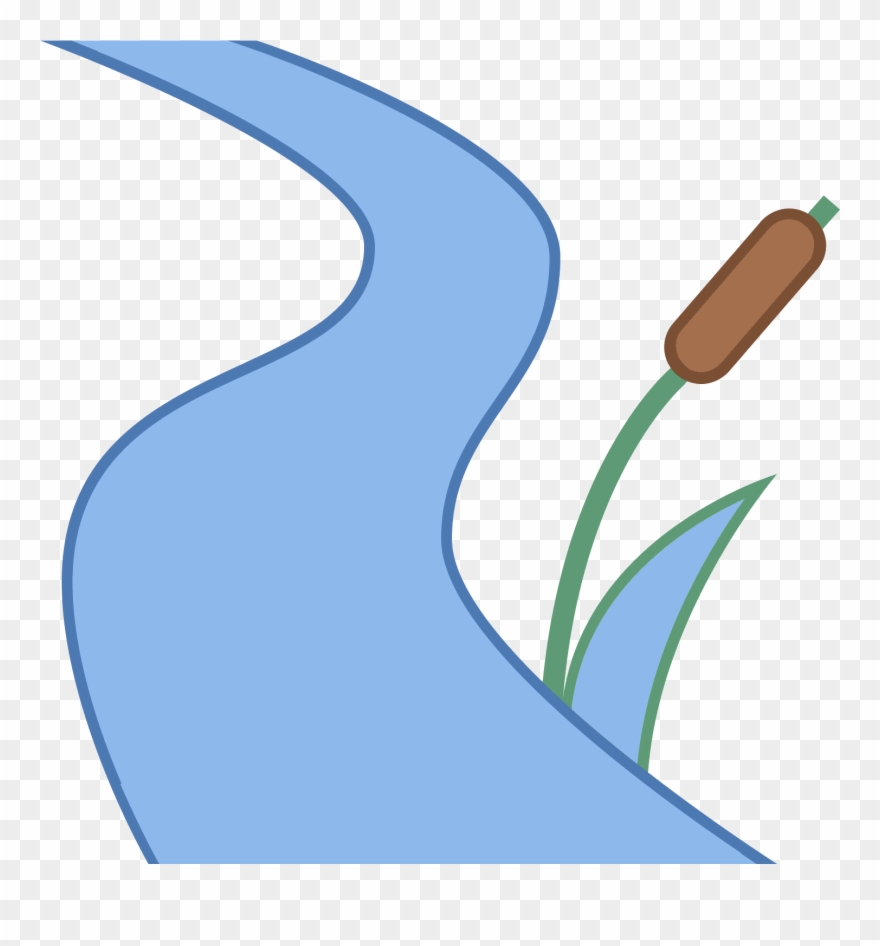 A Winding Creek Next To A Tuft Of Tall Grass And A - River Clipart Transparent - Png Download