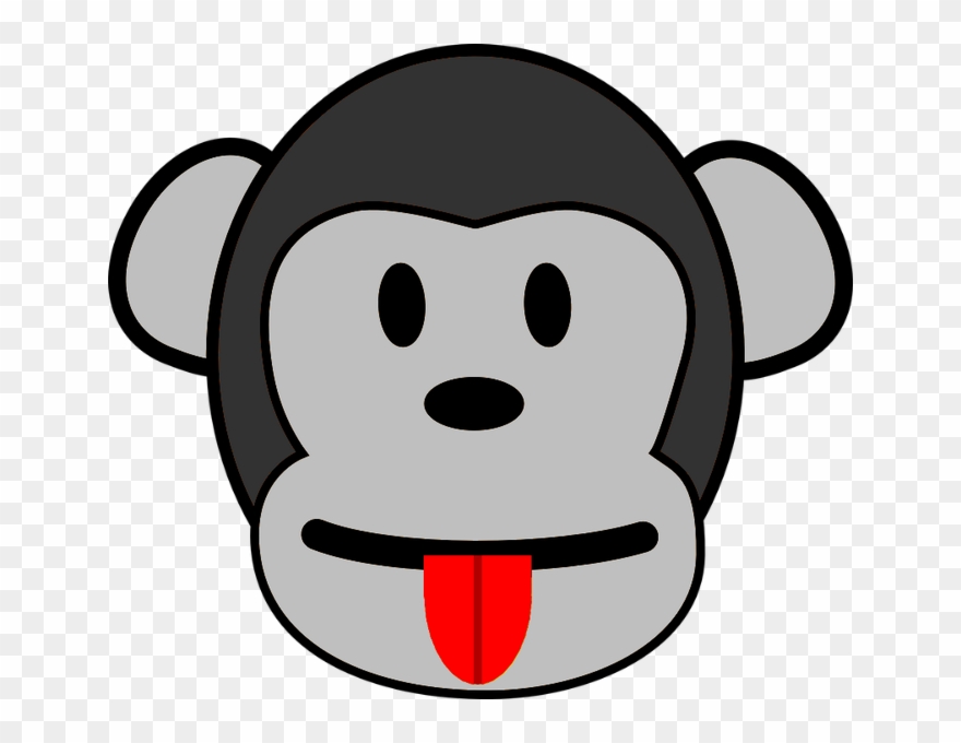 Eo Tête De Singe Gris Qui Tire La Langue - Clip Art Elephant Face - Png Download