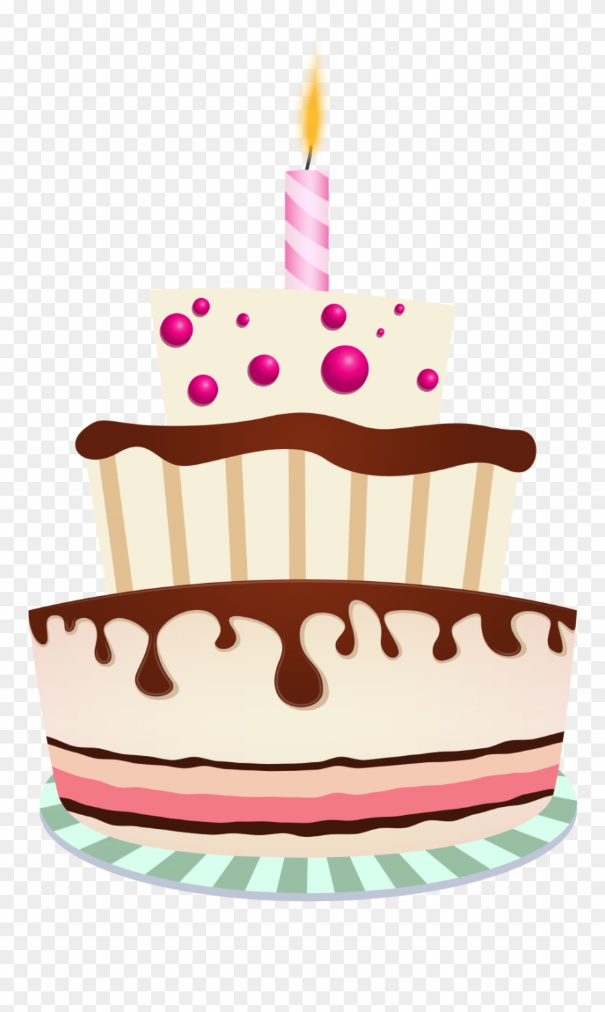 Birthday Cakes Cake Png With One Candle Clipart Imagem1442026501 - Birthday Cake And Candle Png Transparent Png
