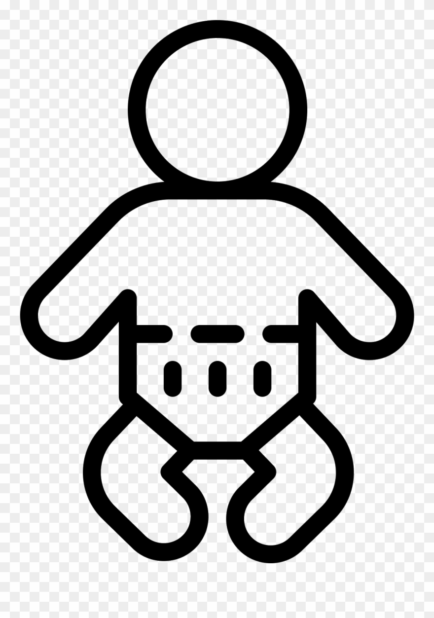 It Is A Icon Of A Baby Wearing A Diaper - Infant Clipart