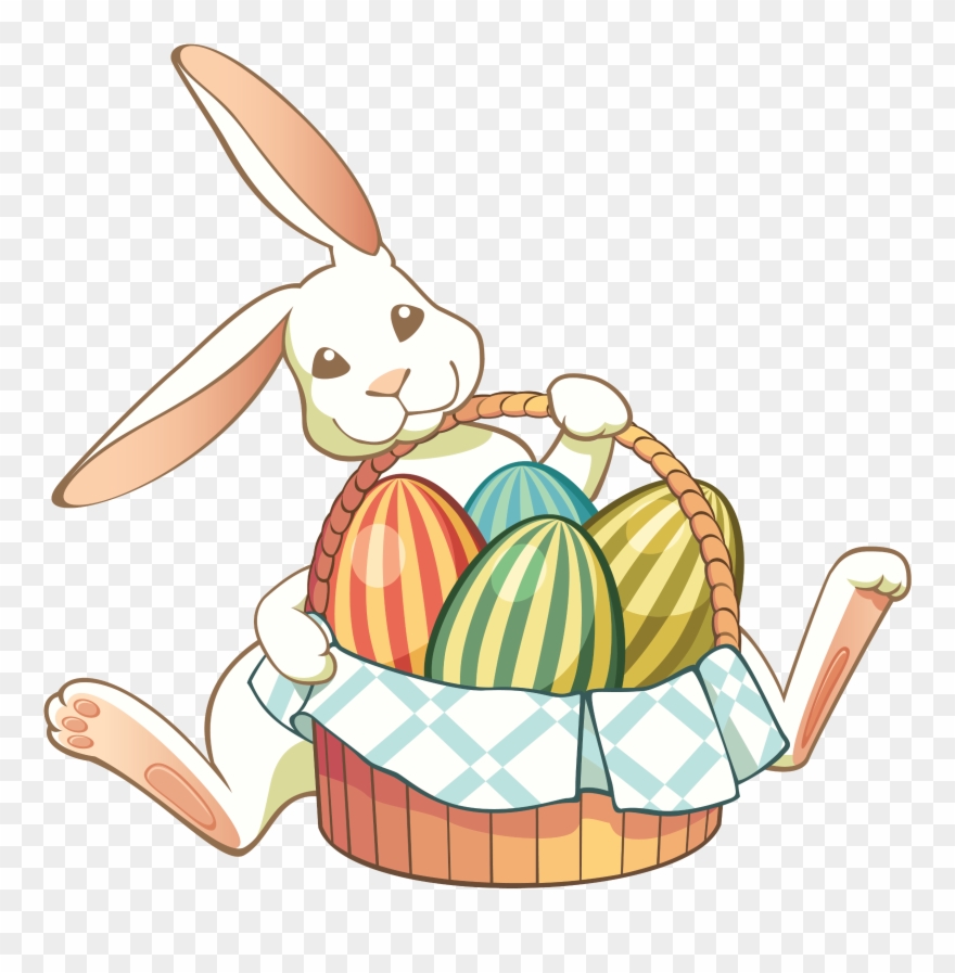 Je Les Laisse À Leur Place, C'est À Dire Dans L - Eggs Bunny Easter Clip - Png Download