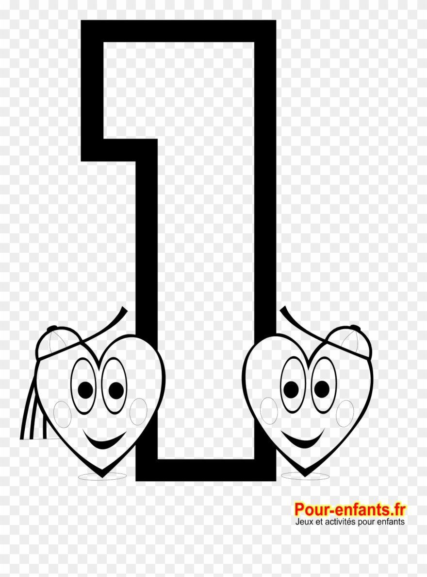 Téléchargez - Coloriage Le Chiffre 1 Clipart