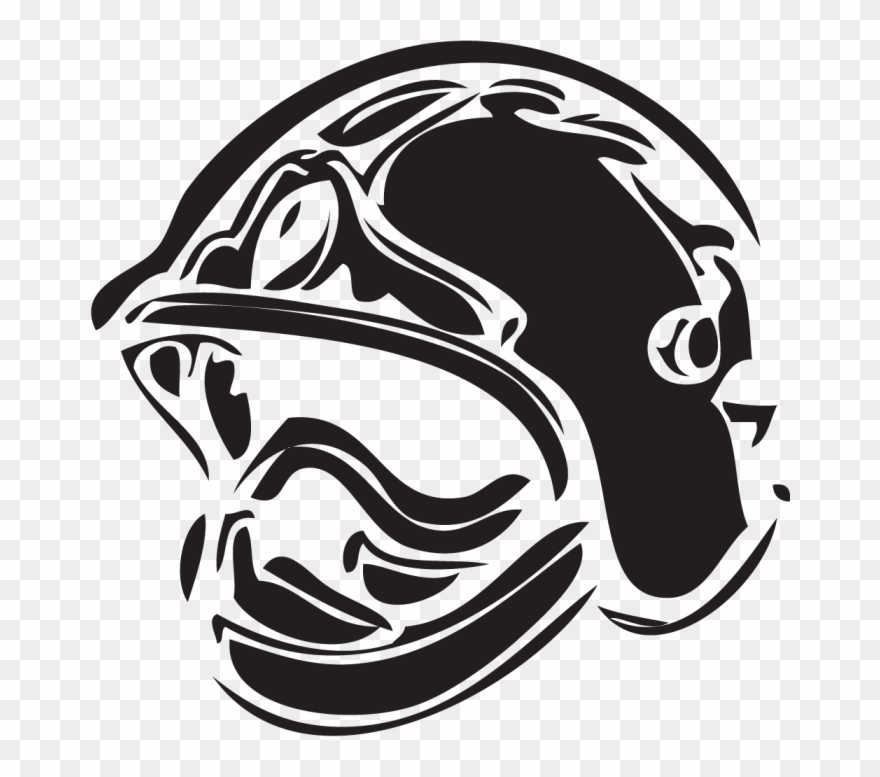 Sticker Casque De Pompier - Casque Pompier Noir Et Blanc Clipart
