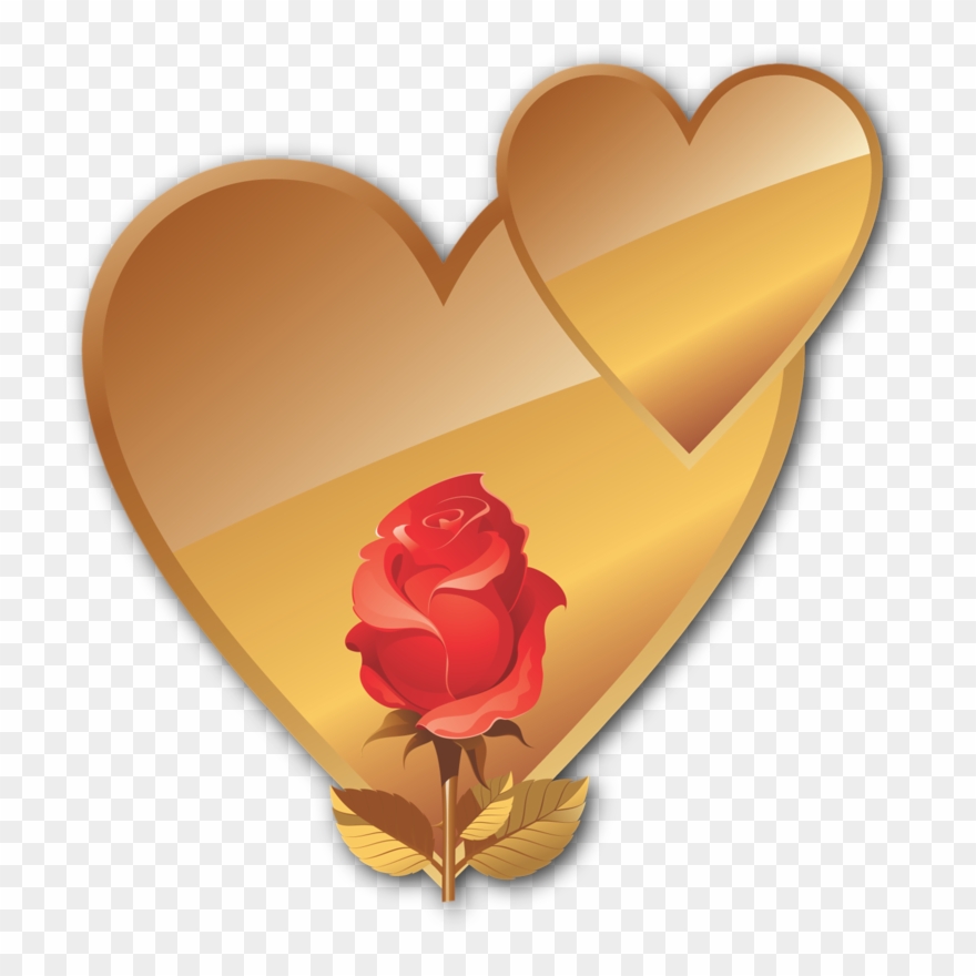 Golden Hearts - Png Kırmızı Şeffaf Clipart