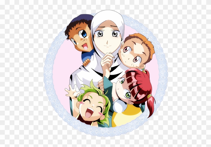 Islam Drawing Boy - My Family Anime Muslim Clipart
