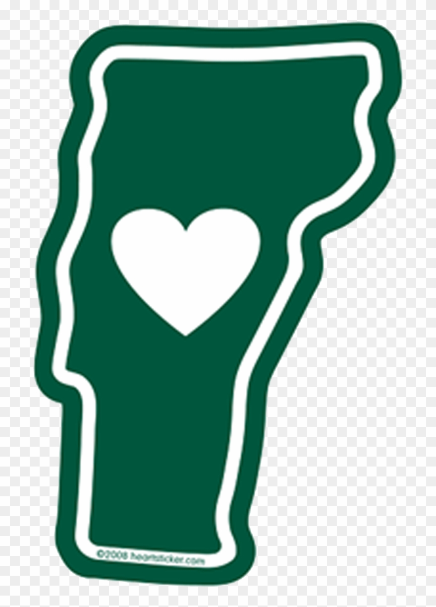 Vt Heart In Vermont Sticker - Vermont Sticker Clipart