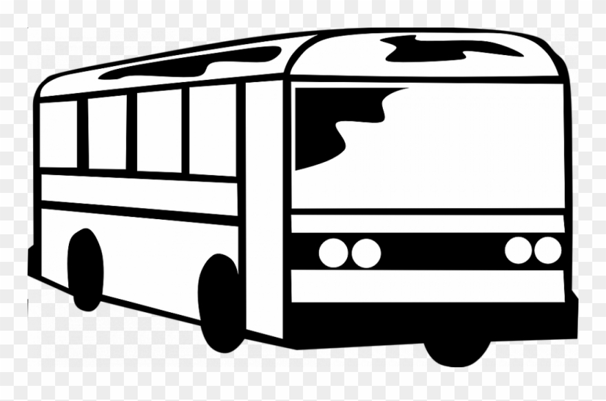 Clip Art Black And White Bus - Png Download
