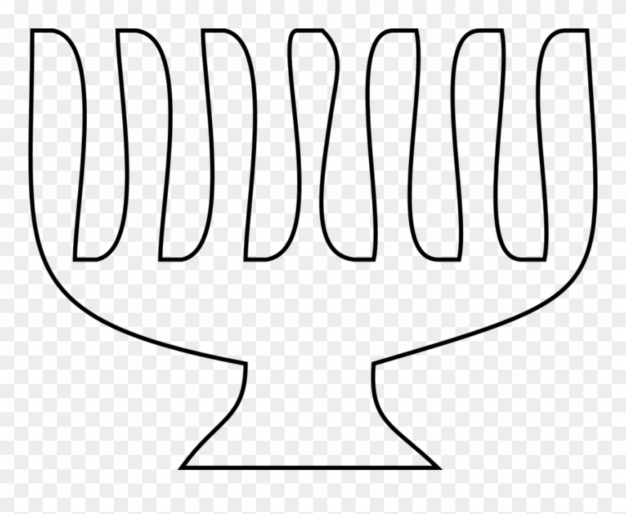 Menorah Clipart 6, Buy Clip Art - Outline Of Menorah - Png Download