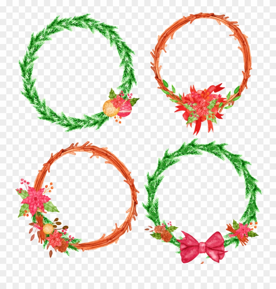 Hand Painted Is A Garland Png Transparent - Wreath Clipart