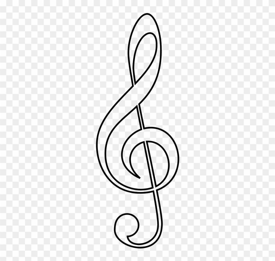 Music Notes Clipart Catholic - Clave De Sol Desenho - Png Download