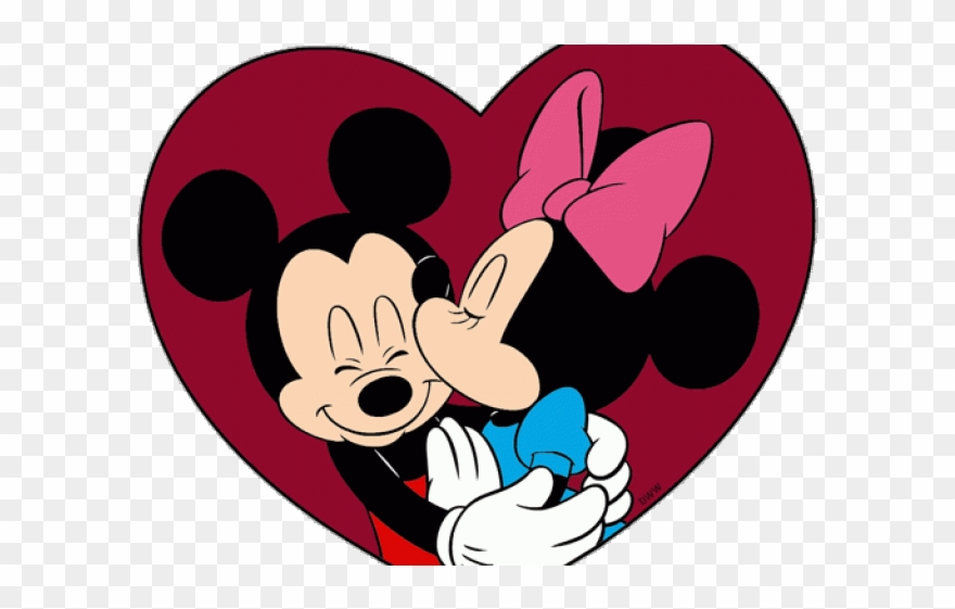 Heart Clipart Clipart Disney - Happy Valentines Day Mickey And Minnie - Png Download