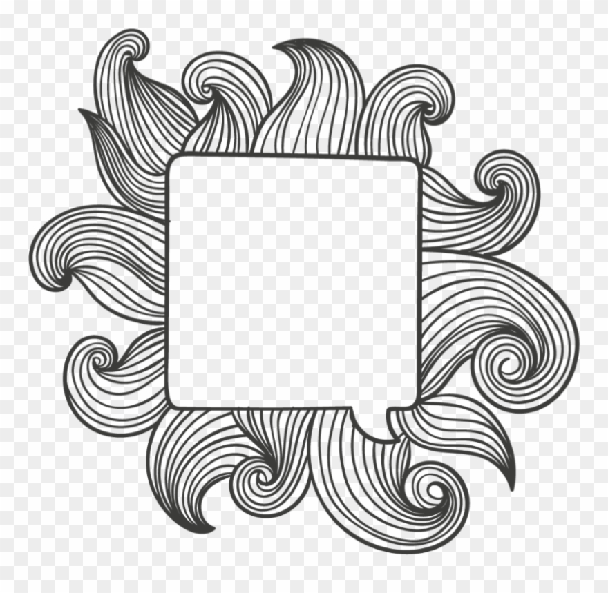 Ftestickers Abstract Frame Text Lines Ribbon Black - Vector Graphics Clipart