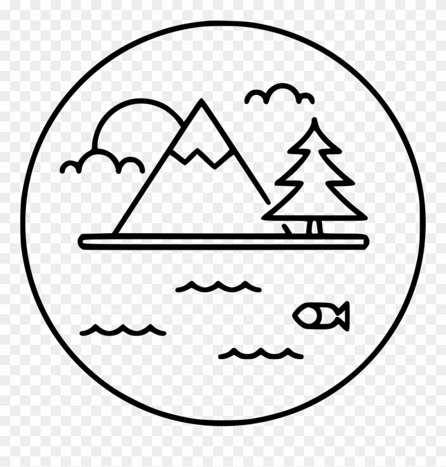 Nature Mountains Fish Outdoors - Mountain And Lake Icon Png Clipart