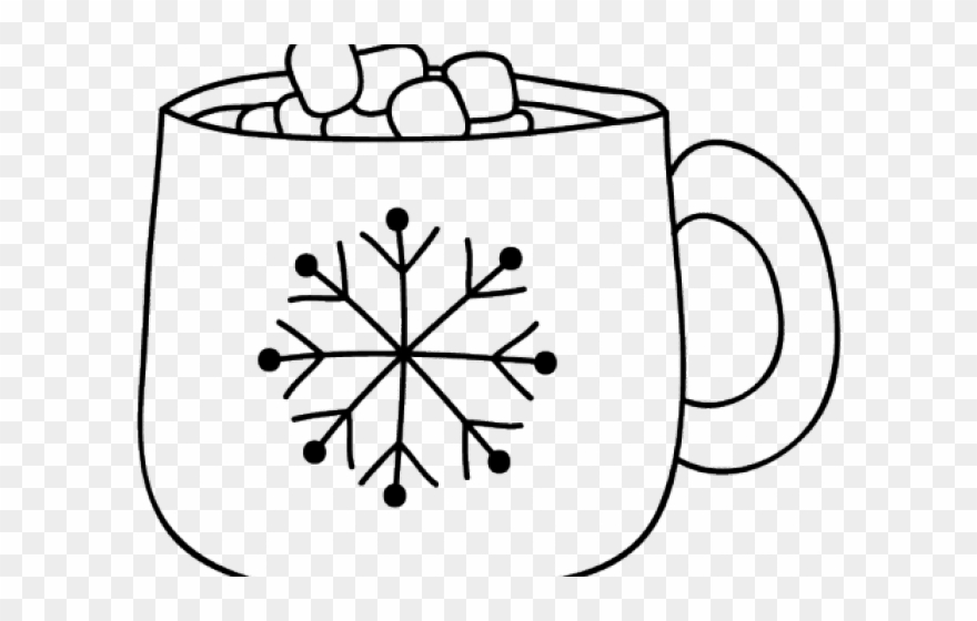 Hot Chocolate Clipart Steam - Hot Chocolate Mug Clipart Black And White - Png Download