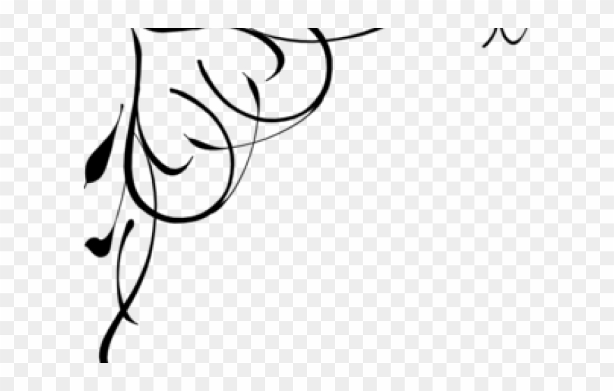 Corner Swirl Cliparts - Simple Corner Border Design - Png Download