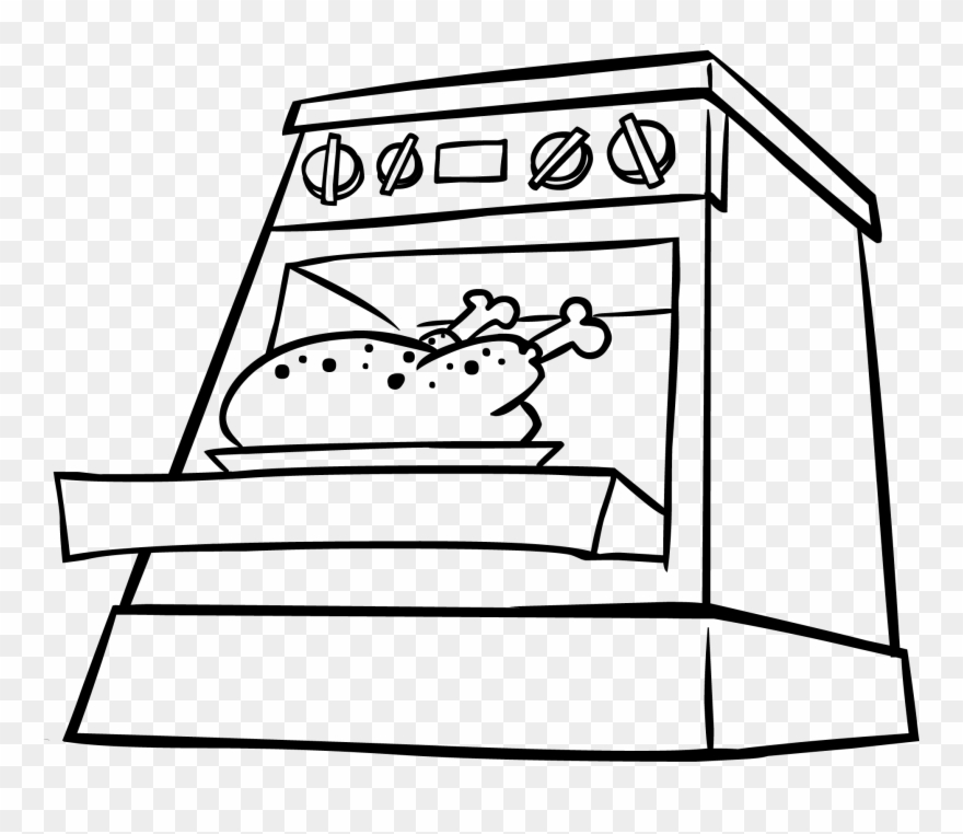 Oven Black And White Clipart - Clip Art Black And White Oven - Png Download