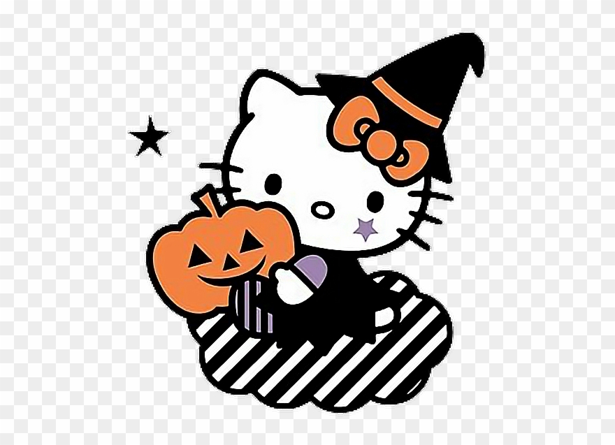 Hellokitty Kitty Halloween Sanrio キティ サンリオ Catfreetoed - Hello Kitty Baking Colouring Pages Clipart