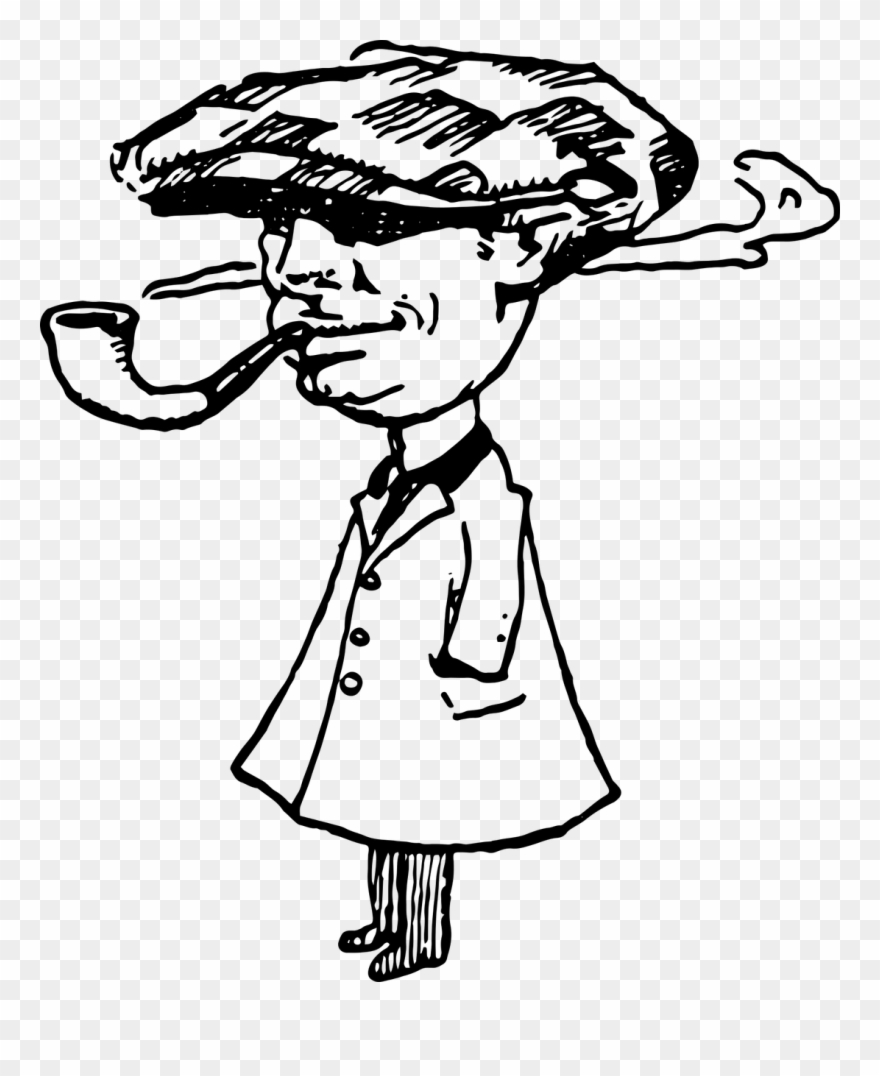 Vintage Black And White Drawing Png Image - Cartoon Drawing Of Smoking My Pipe Clipart