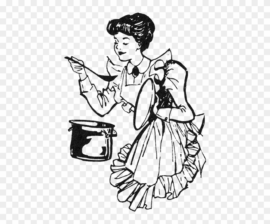 Svg Transparent The Album - Old Woman Cooking Drawing Clipart