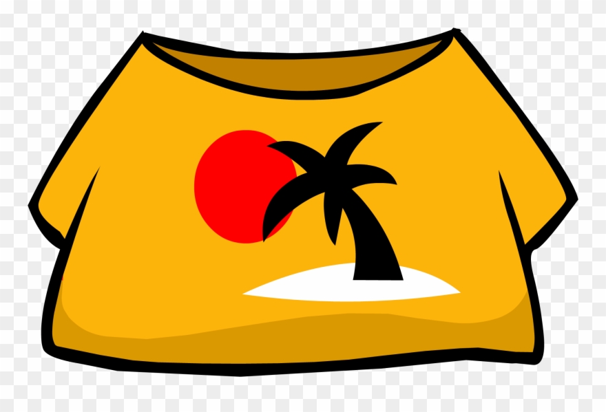 Sunset Clipart Island Caribbean - Club Penguin Blue Clothing - Png Download