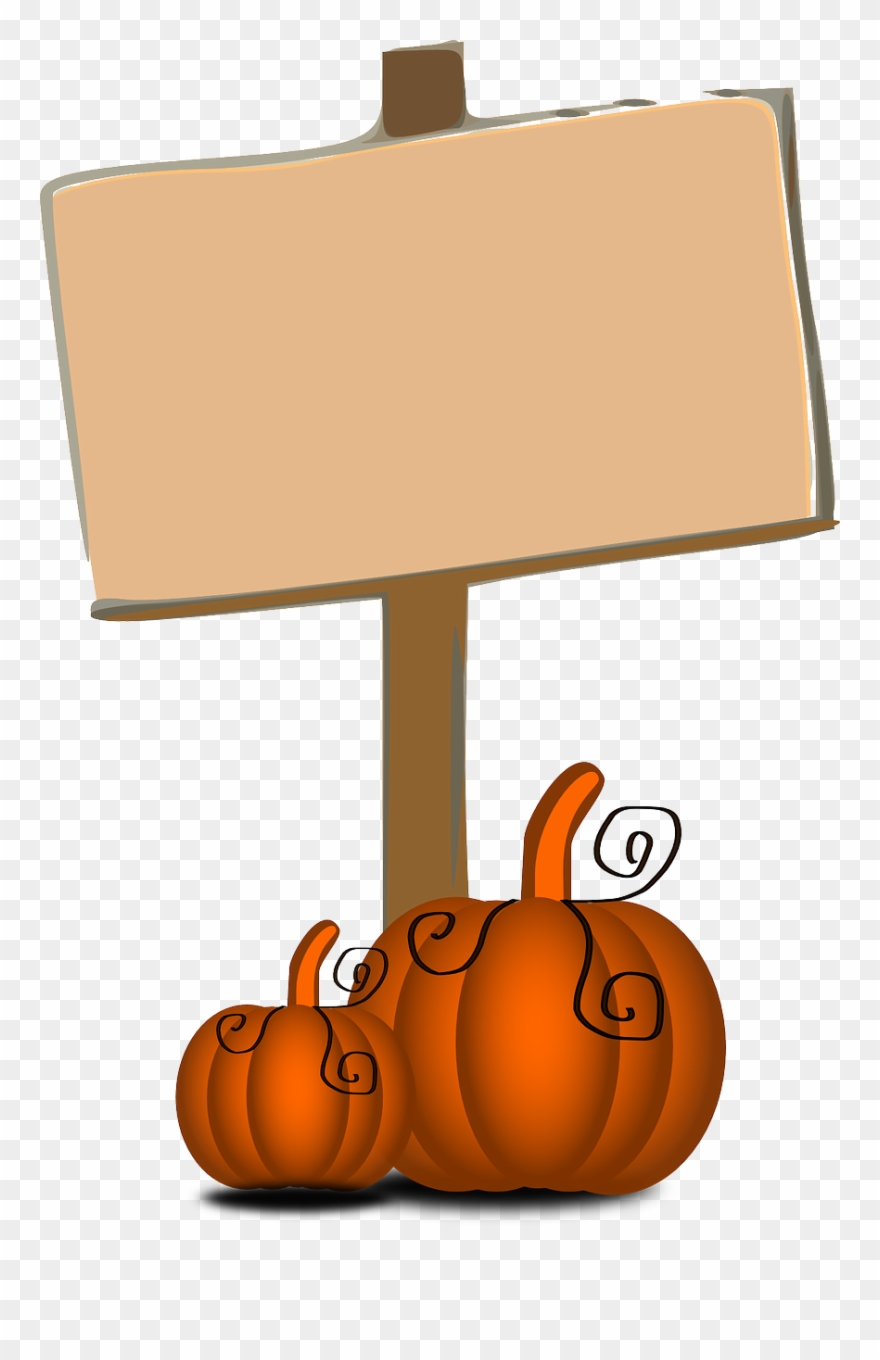 Pumpkins Thanksgiving Signpost - Happy Thanksgiving Day Clip Art - Png Download