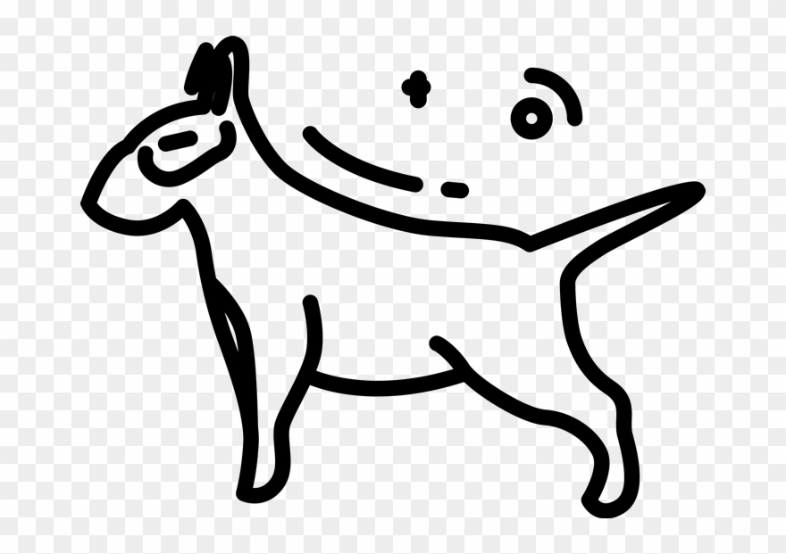 Bull Stamp Sketch Dog - Bull Terrier Clipart